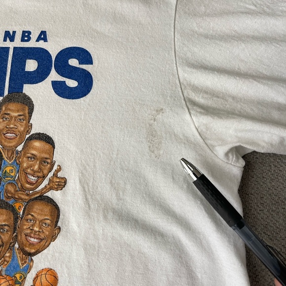 Adidas White Go-To Tee 2017 NBA Champions Golden State Warriors Caricature - Picture 2 of 3